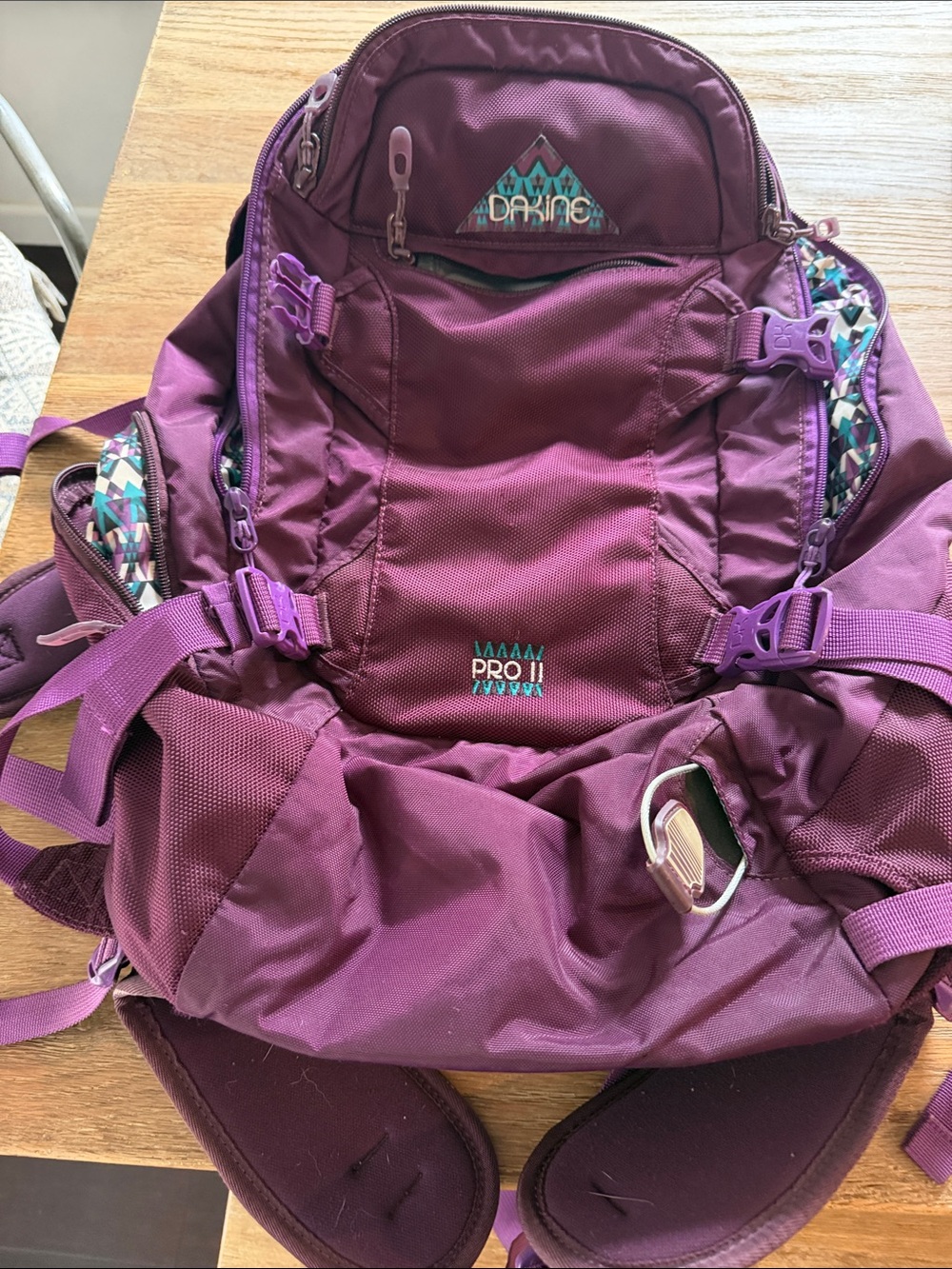 Dakine Purple Pro II Backpack with Teal Accent 26L snowboarding/skiing